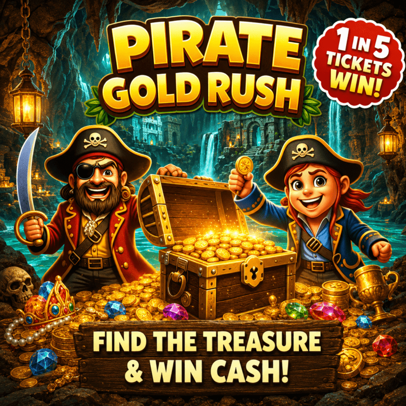 Pirate Gold Rush - Find a 🏴‍☠️ to win £100!